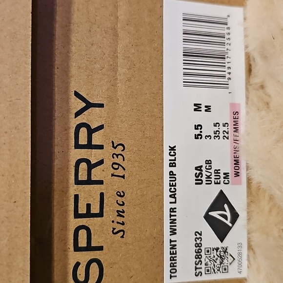 SPERRY- Women's Black Leather Torrent Winter Lace-Up Boots NWT. SIZE 5.5M - Picture 4 of 11